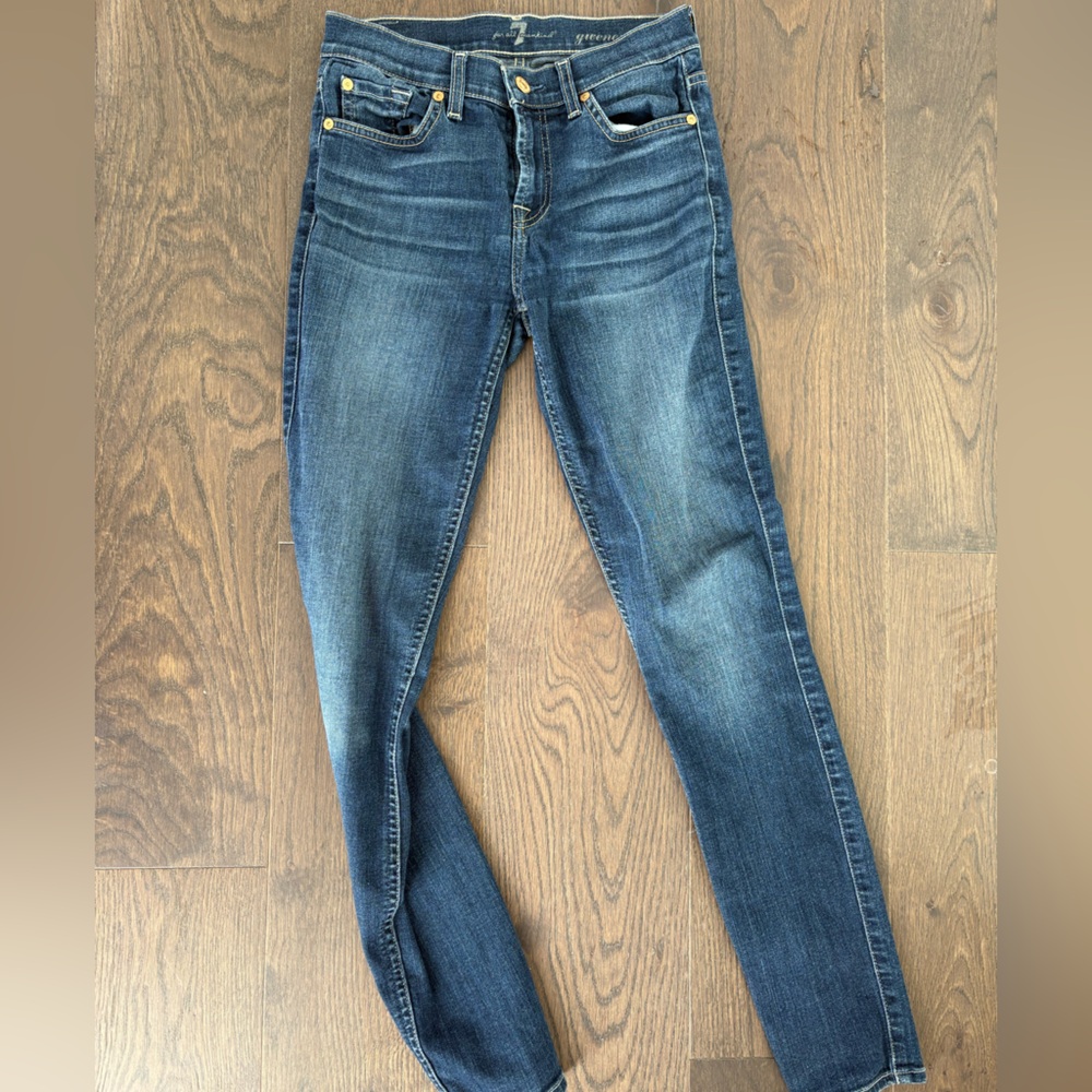 7 For All Mankind Women's Blue Boot Cut Jeans - Picture 2 of 3